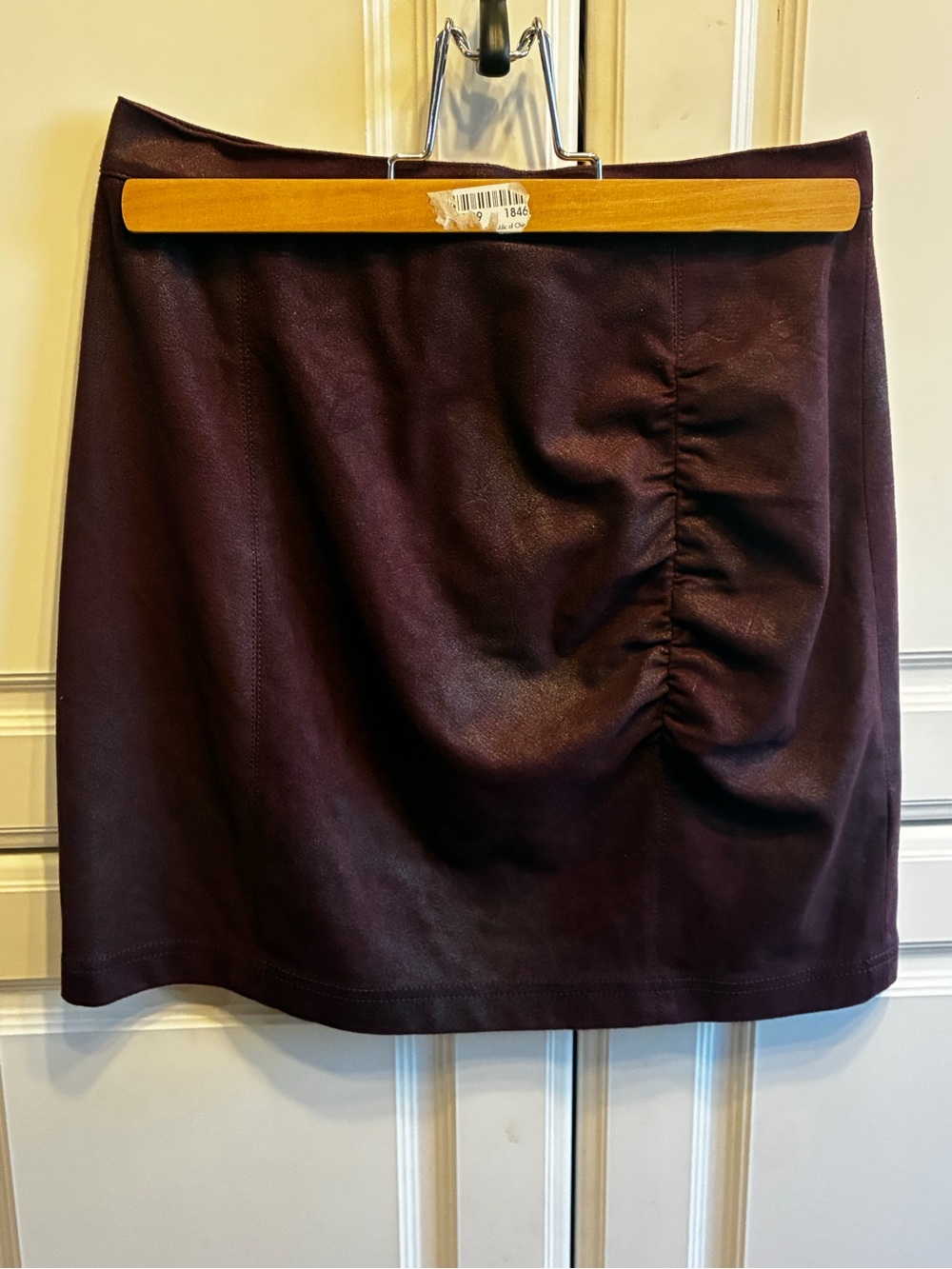 Free People Rumi Ruched Faux Suede Mini Skirt, Size: XS